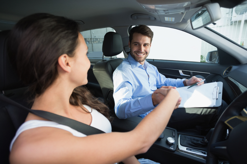 Woman Learning Driving Lesson